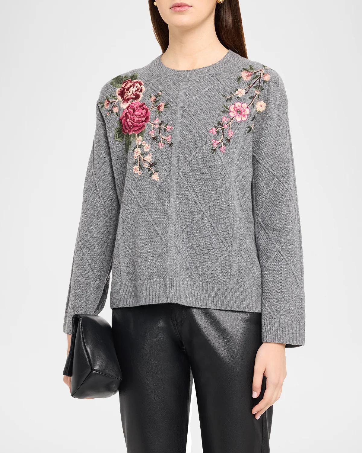 Johnny Was Embroidered Cable-Knit Sweater | Thumbnail 4