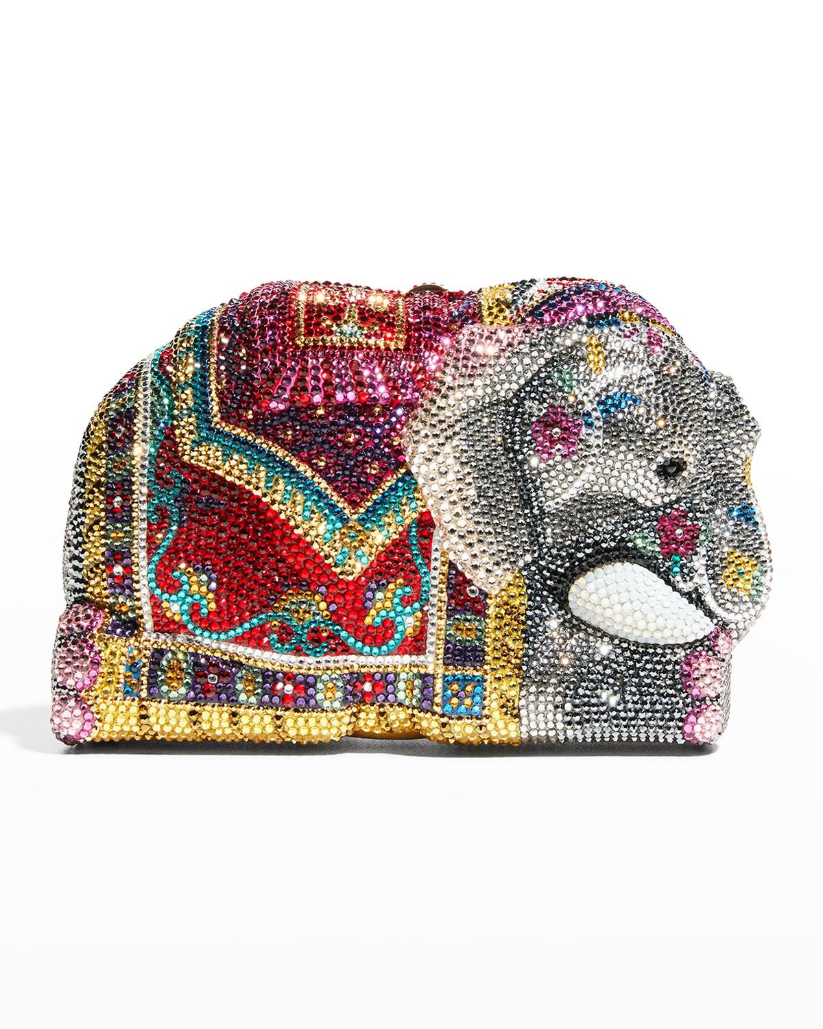 Judith Leiber Couture Crystal-Encrusted Elephant Clutch Bag, Red/Multi