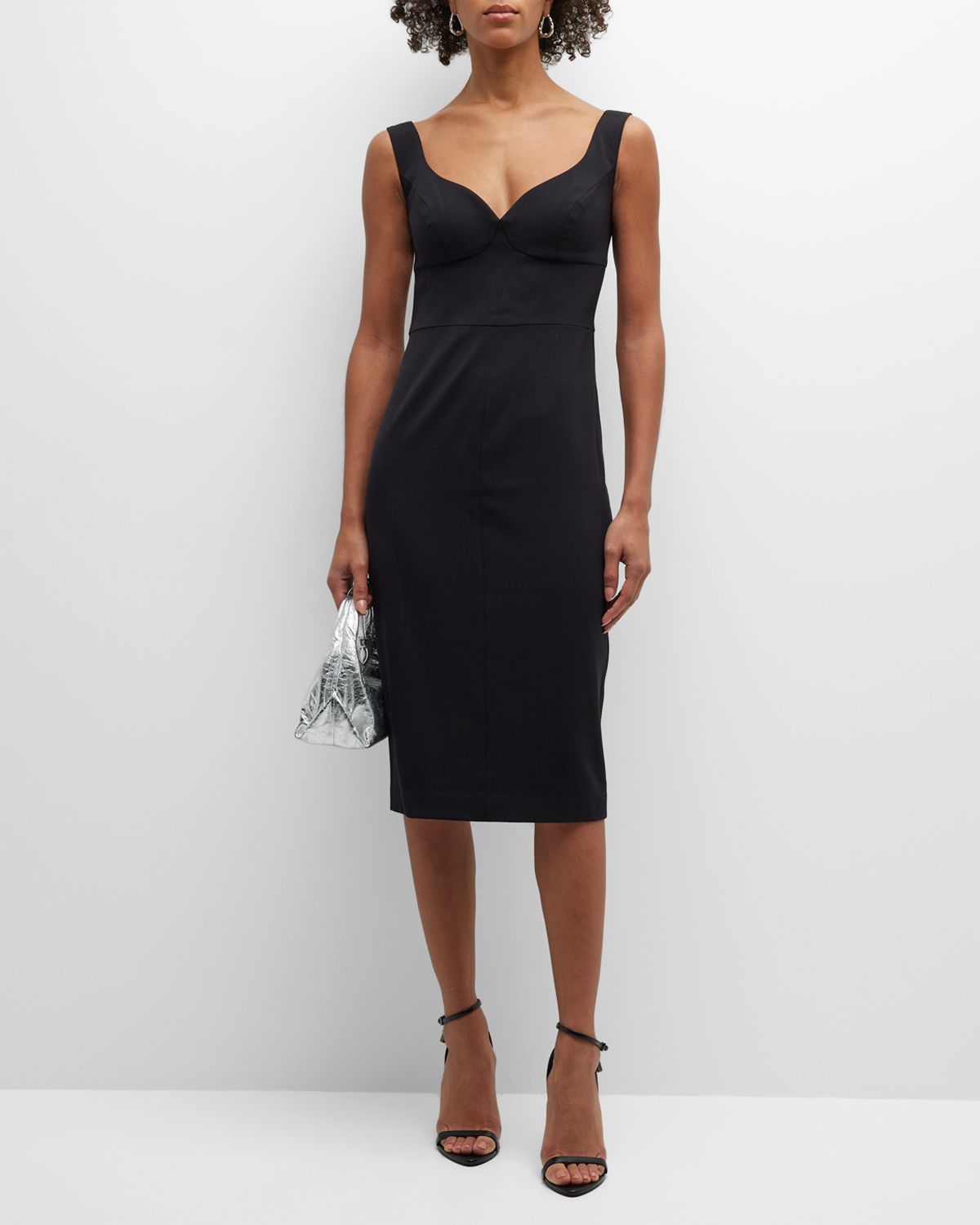 Black Halo Sleeveless Sweetheart Midi Sheath Dress
