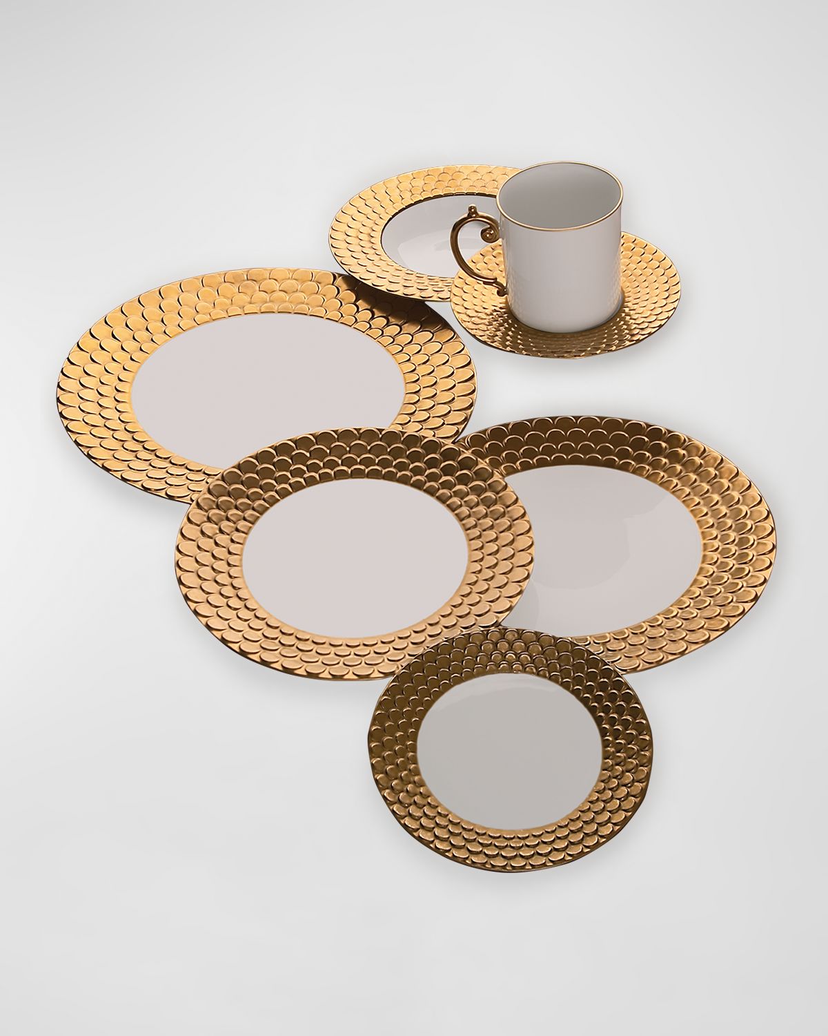 L 'Objet Aegean Gold Dessert Plate