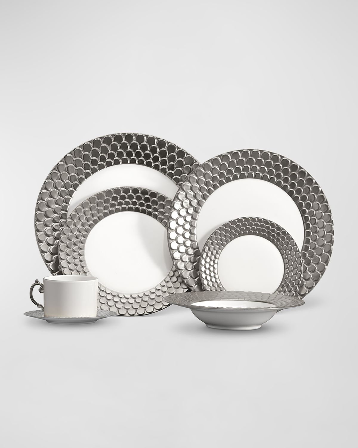 L 'Objet Aegean Platinum-Plated Dinner Plate