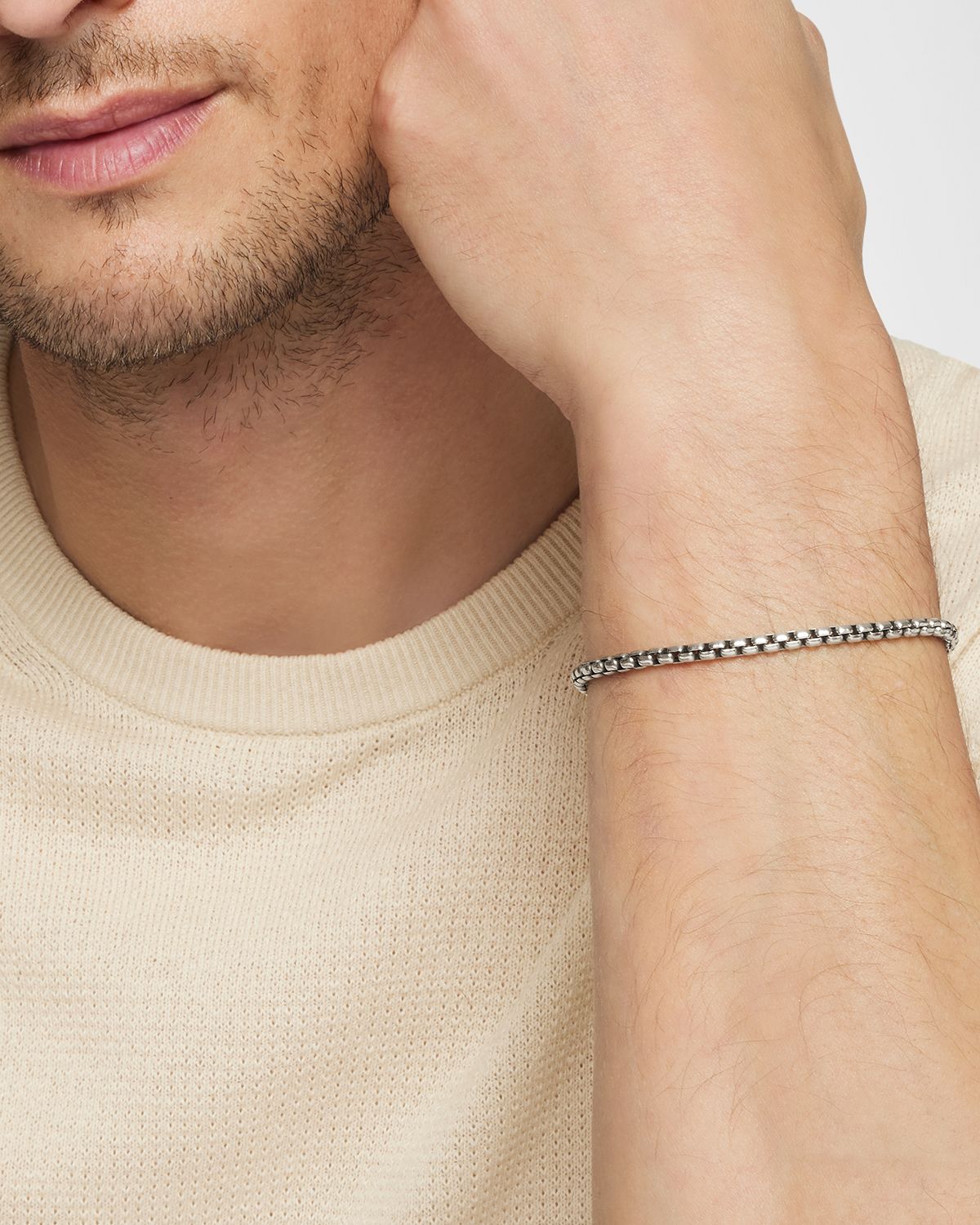 David Yurman Men 's 4mm Box Chain Bracelet in Silver