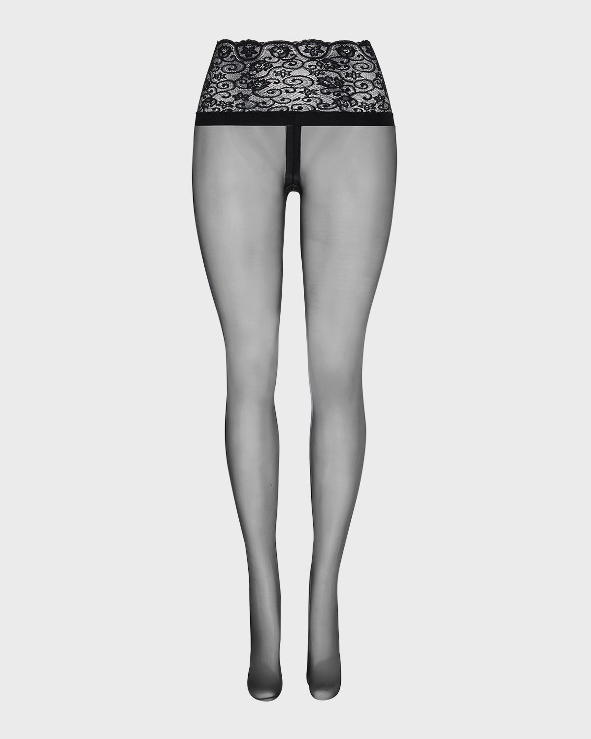 Commando Sexy Sheer Lace-Waist Tights | Thumbnail 3