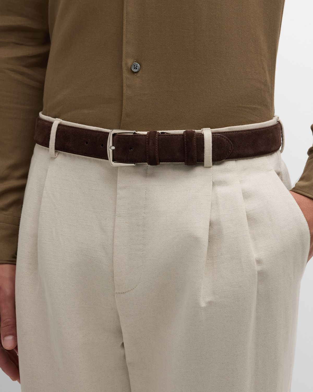 Loro Piana Men's Alsavel Suede Belt
