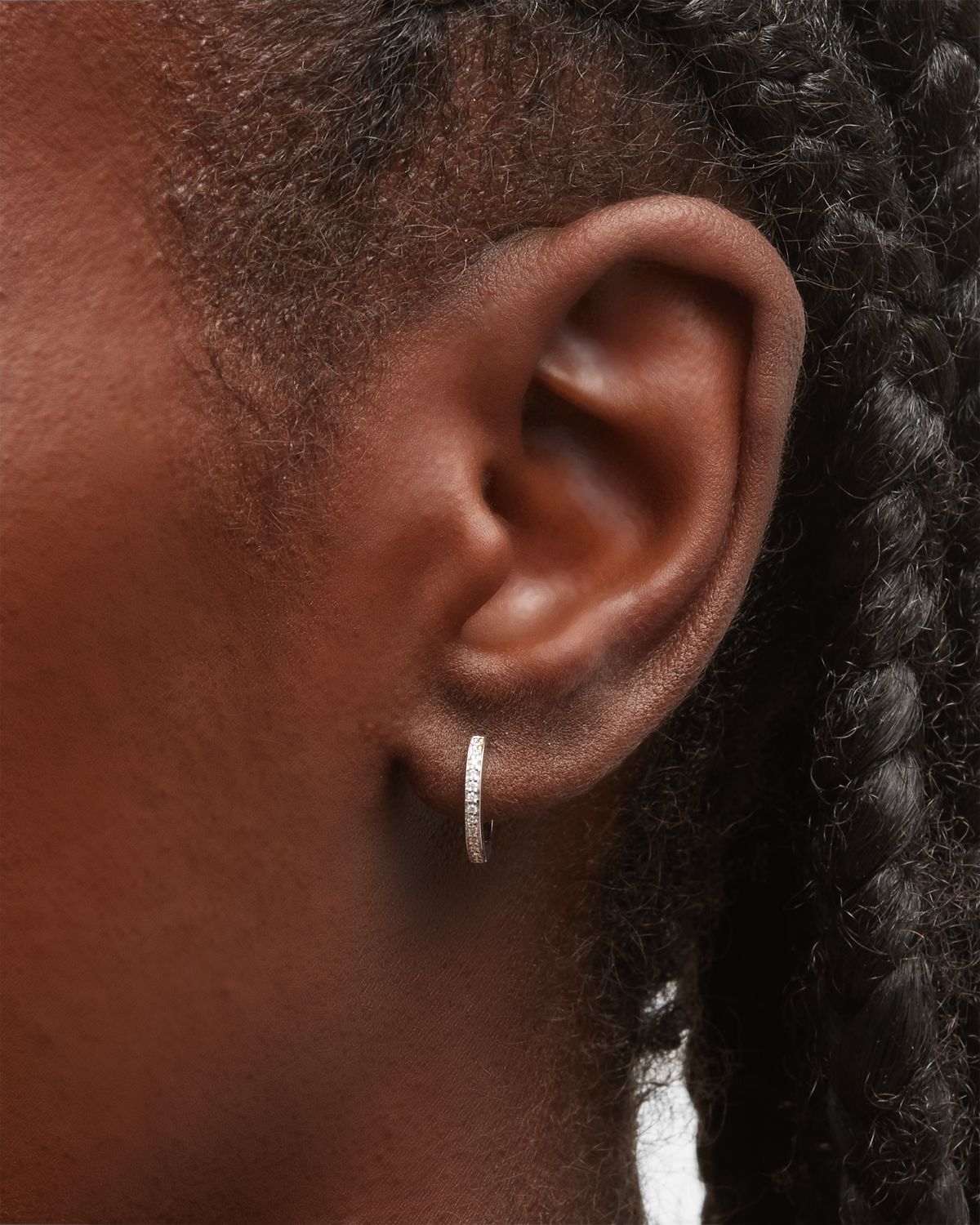 Sydney Evan 14k White Gold Diamond Huggie Hoop Earrings