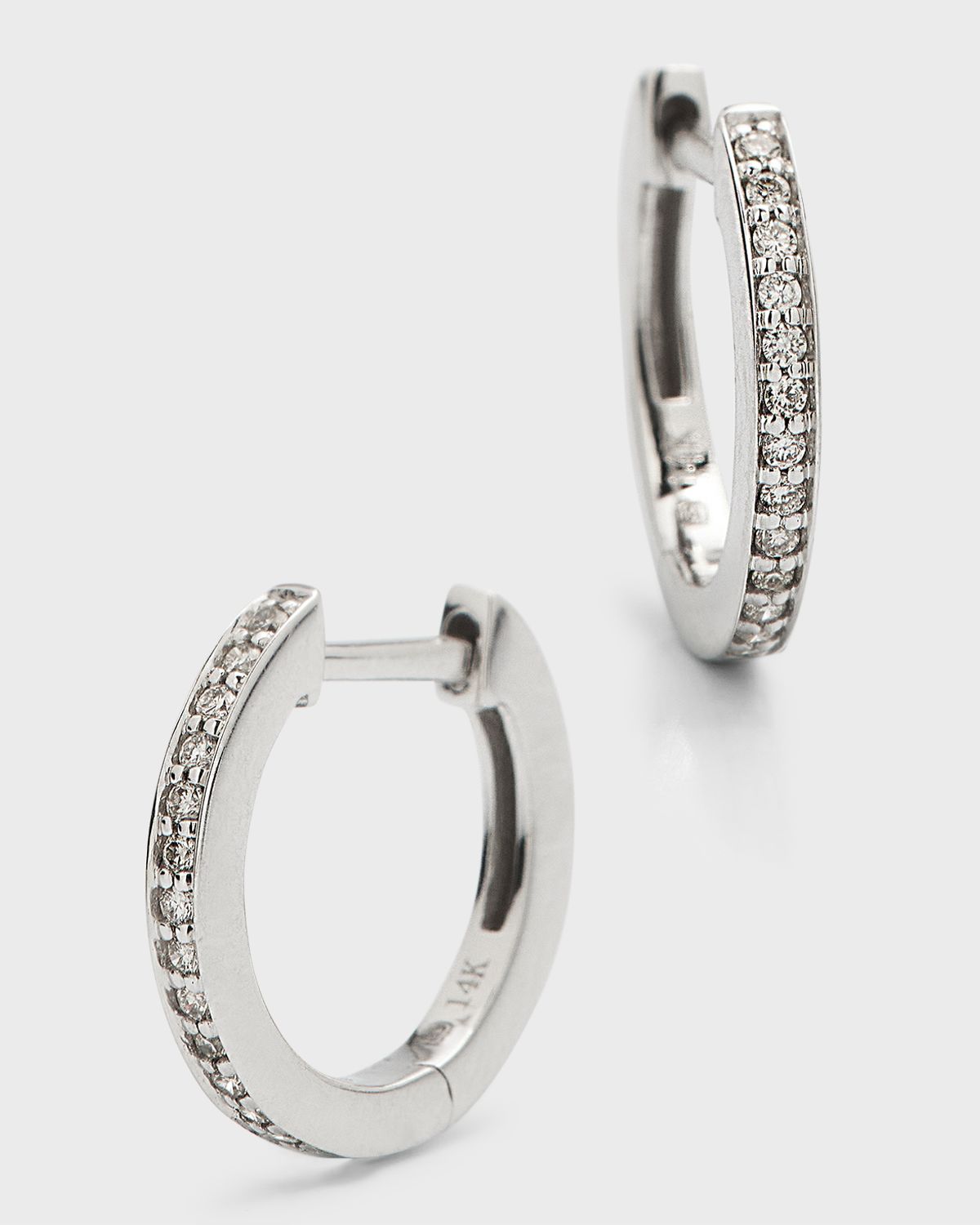 Sydney Evan 14k White Gold Diamond Huggie Hoop Earrings
