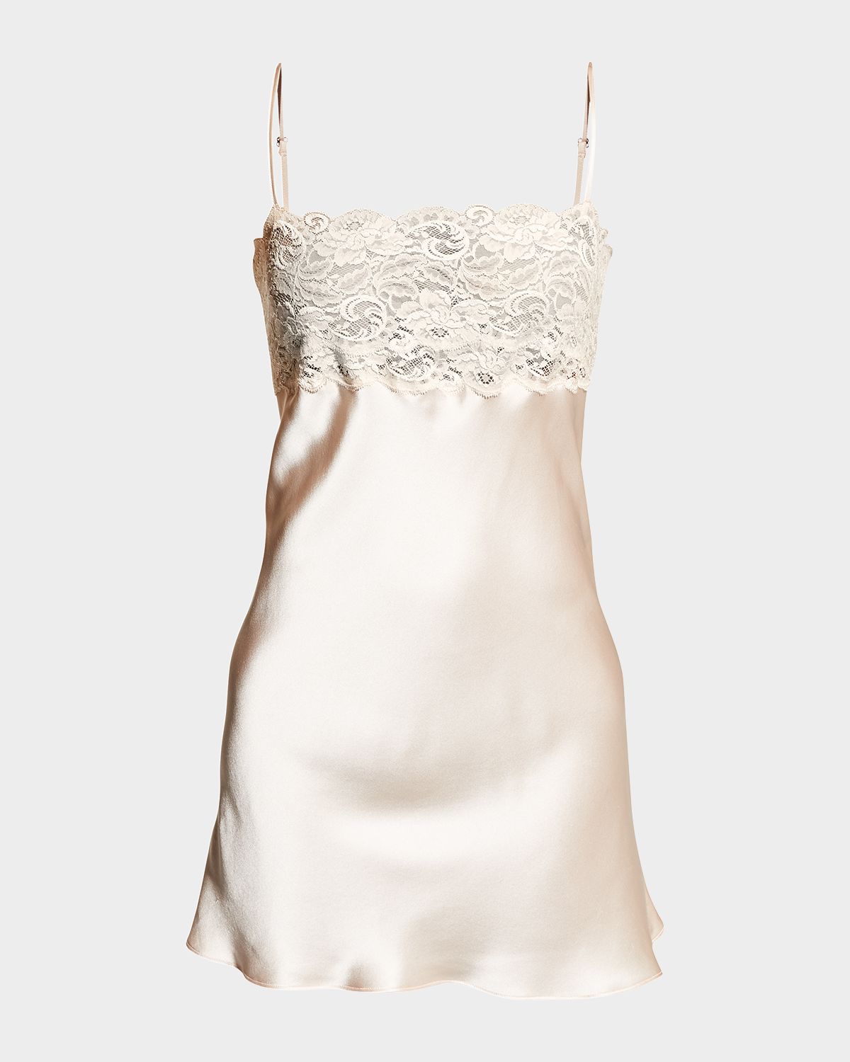 Christine Lingerie Bijoux Lace-Trim Silk Chemise | Thumbnail 4